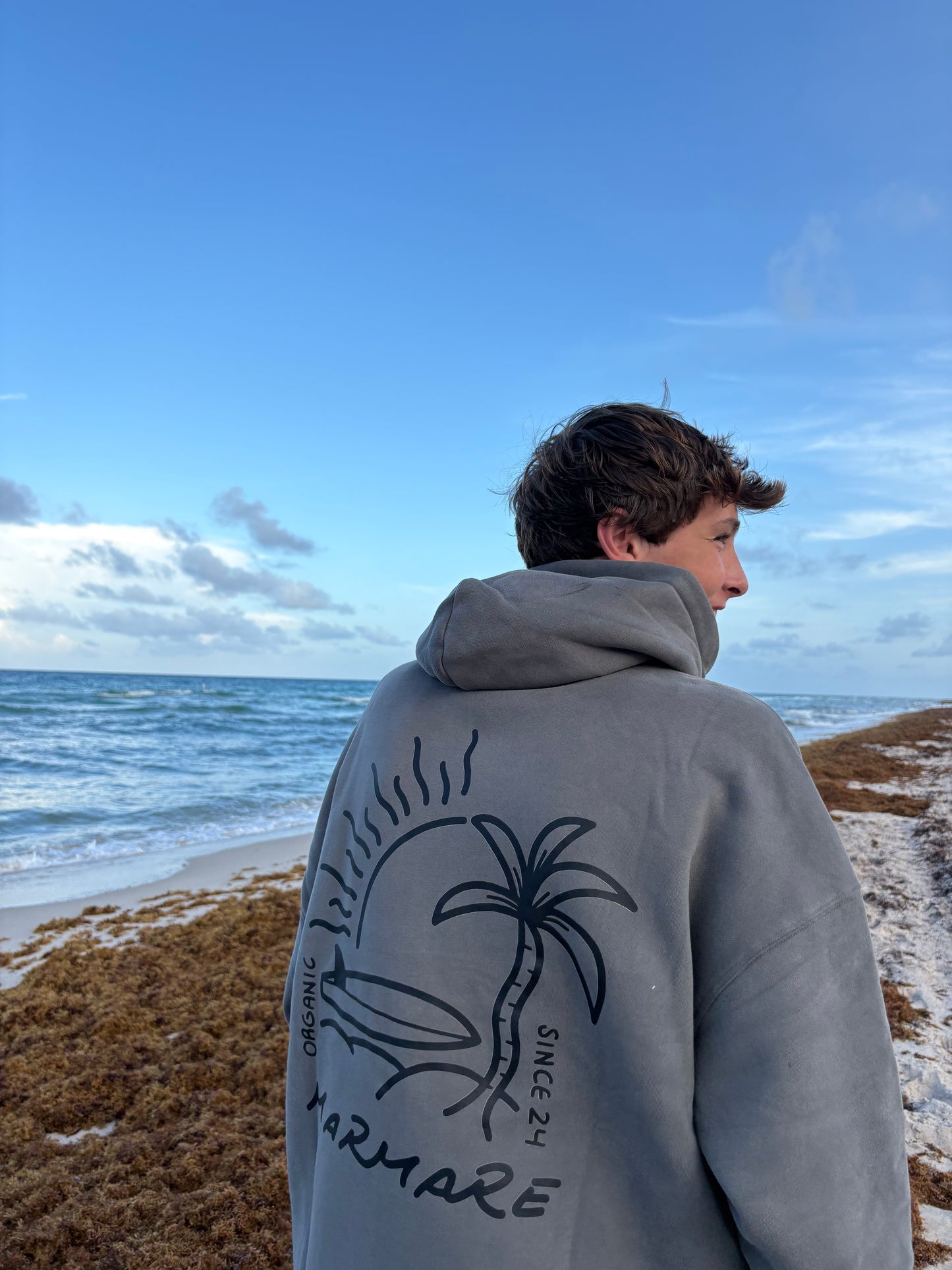 gray sunset surfer hoodie