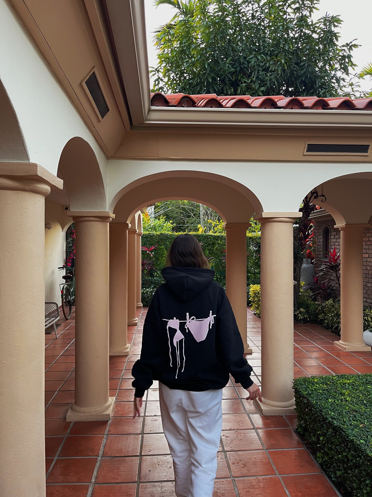 pink bathing suit rack hoodie