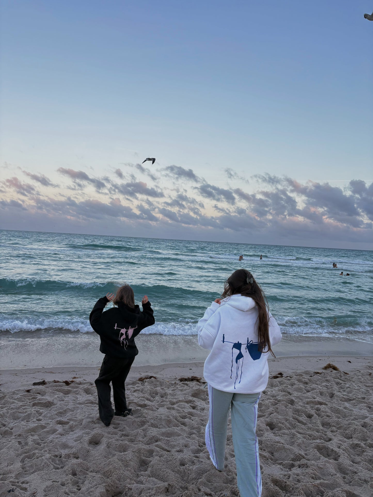 blue bathing suit rack hoodie