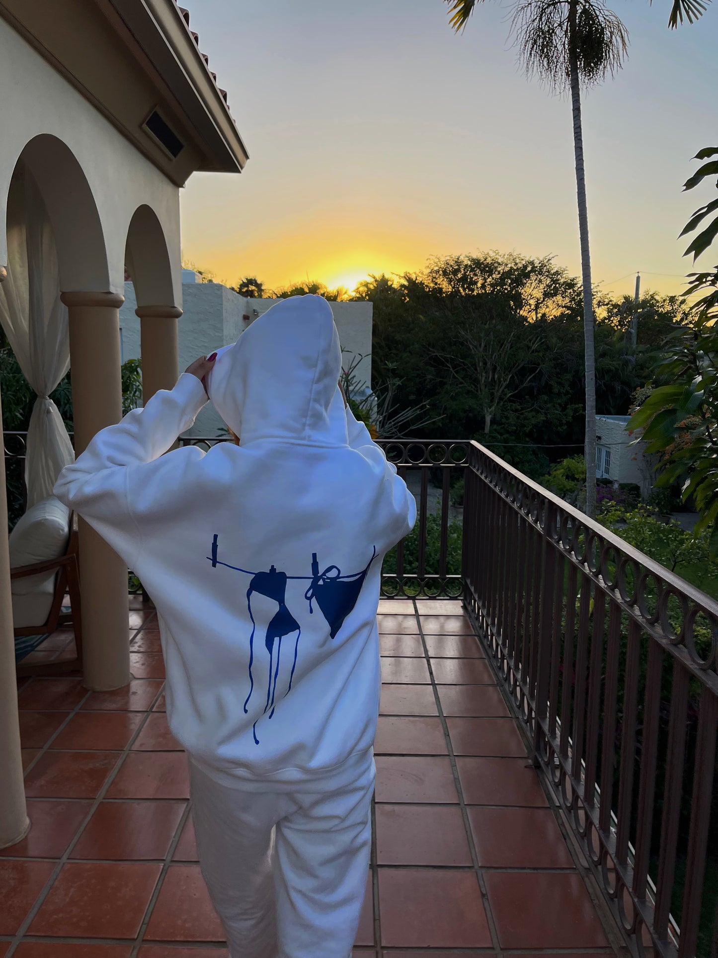 blue bathing suit rack hoodie